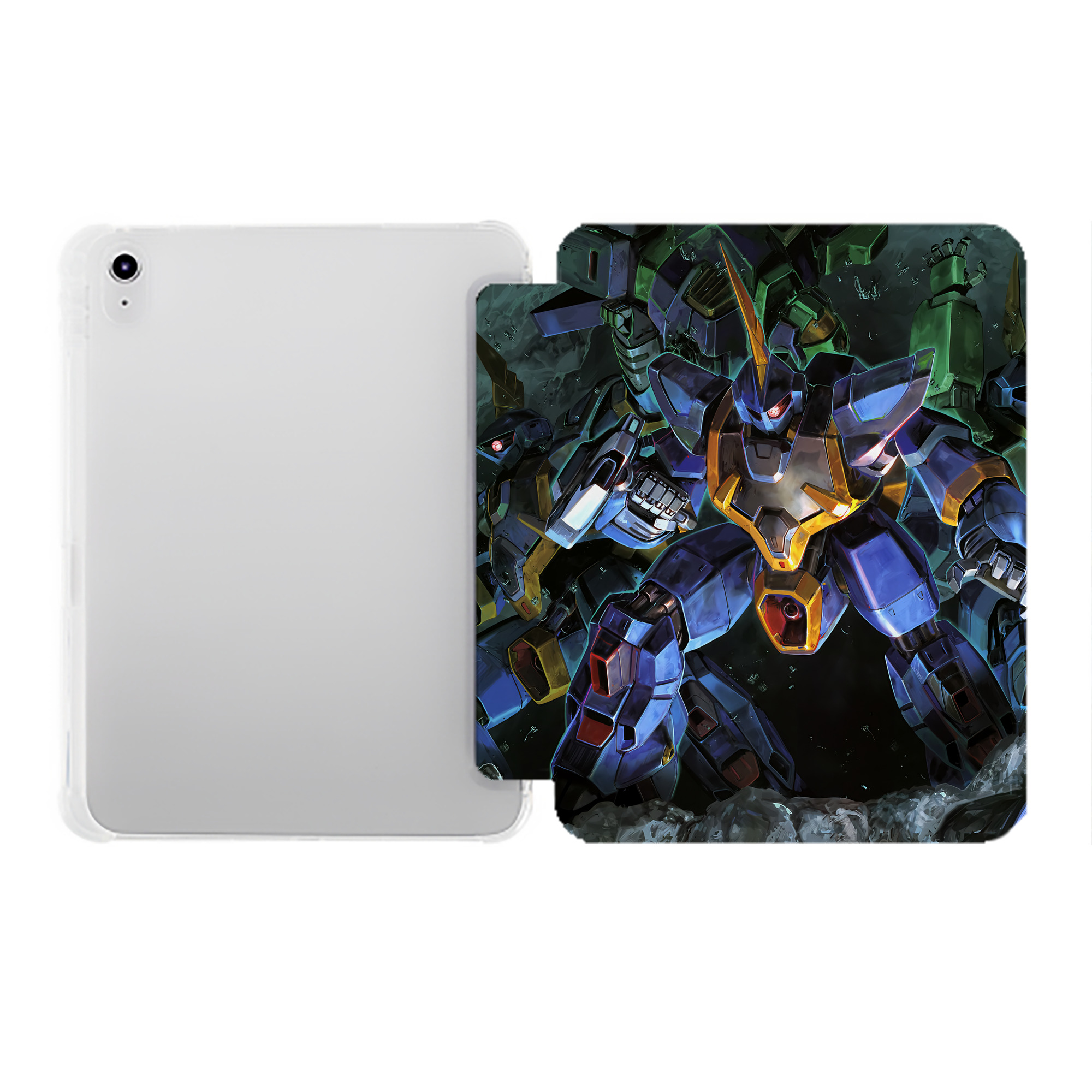 （画像用） 機動戦士ガンダム Mobile Suit Gundam IPad ケース ペン収納付き 三つ折りスタンド PUレザー×シリコン 対応機種9.5/10.5/10.9インチ